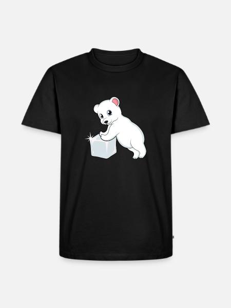 L’ours polaire sur le glaçon - T-shirt Premium bio Homme - noir