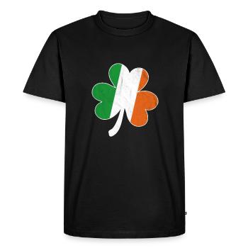 Drapeau irlandais Shamrock - T-shirt Premium bio Homme - noir - Devant - Nico (187cm)