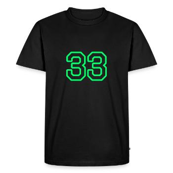 33 green - Men's Premium Organic T-Shirt - black - Front - Nico (187cm)