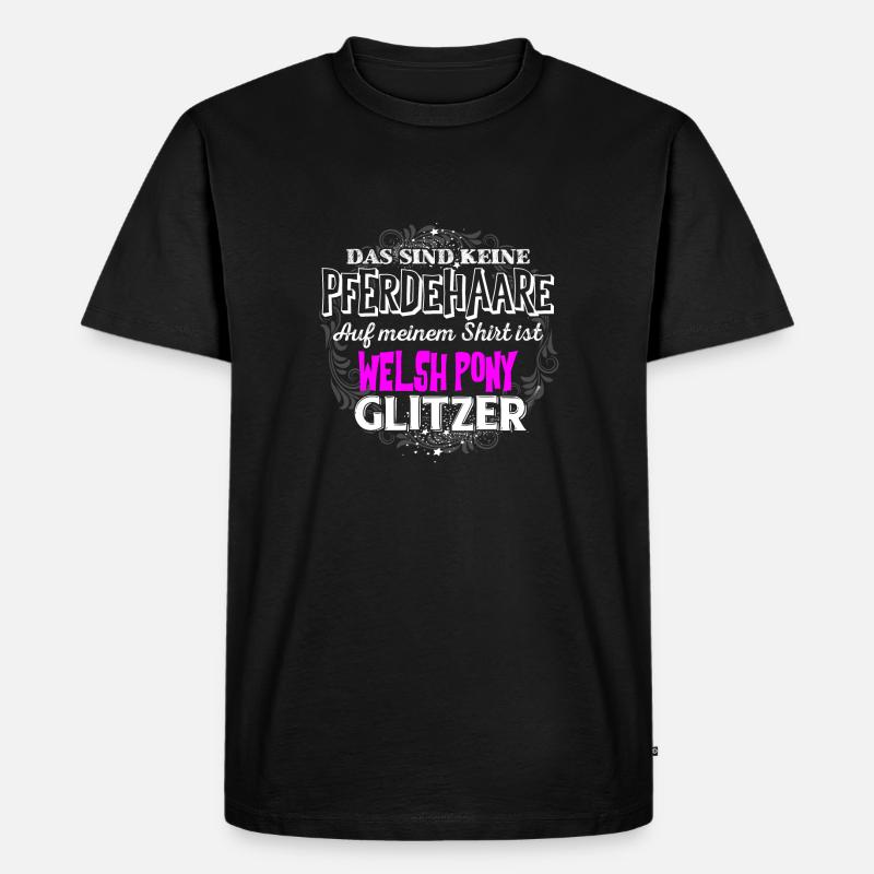 WELSH PONY - Glitzer - Männer Premium Bio T-Shirt - Schwarz