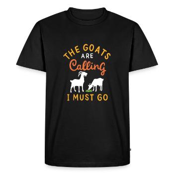Mes chèvres appellent | Goats are calling - T-shirt Premium bio Homme - noir - Devant - Nico (187cm)