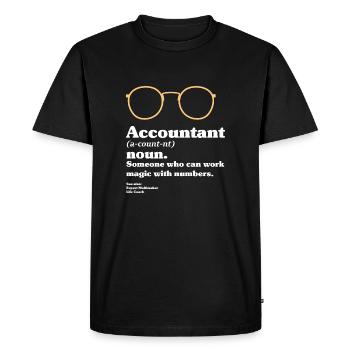 Accountant noun funny idea for accountants - Men's Premium Organic T-Shirt - black - Front - Nico (187cm)