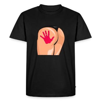 hand buttocks ass popotin naughty humor - Men's Premium Organic T-Shirt - black - Front - Nico (187cm)