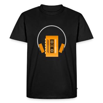 lecteur de musique - T-shirt Premium bio Homme - noir - Devant - Nico (187cm)