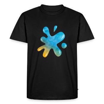 Blue Liquid Ink Splatter Splash - Men's Premium Organic T-Shirt - black - Front - Nico (187cm)