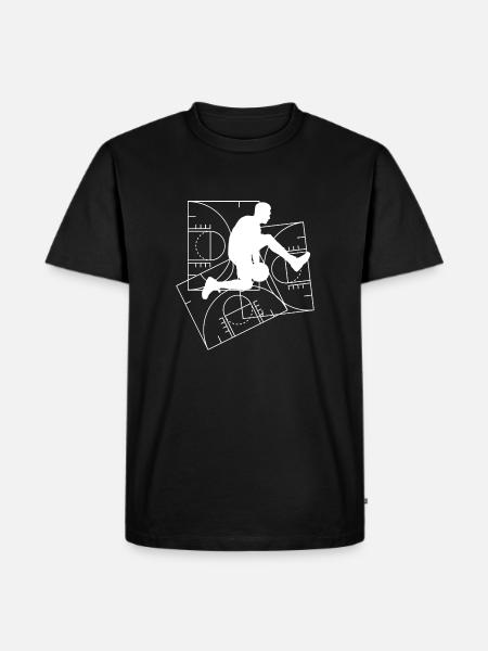 Basketball Feld - Männer Premium Bio T-Shirt - Schwarz