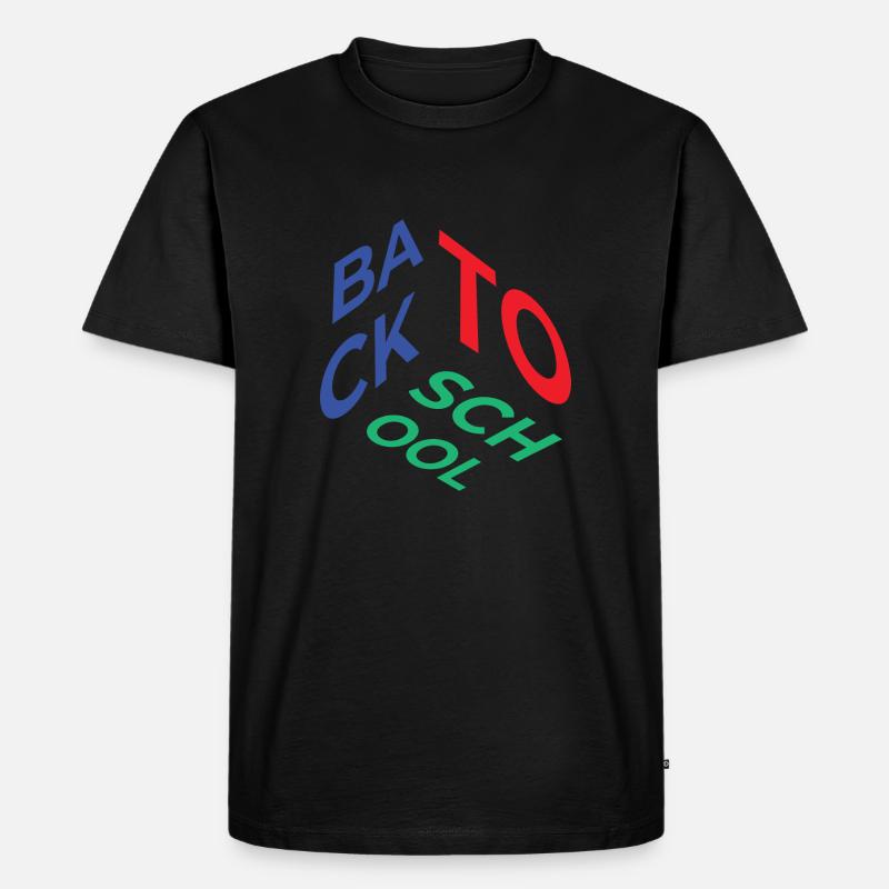Back to School - Männer Premium Bio T-Shirt - Schwarz