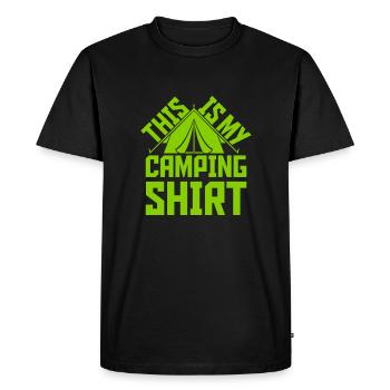 C’est mon camping - T-shirt Premium bio Homme - noir - Devant - Nico (187cm)