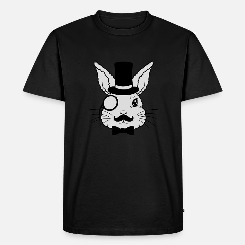Sir Rabbit Monocle Cylinder - Men's Premium Organic T-Shirt - black