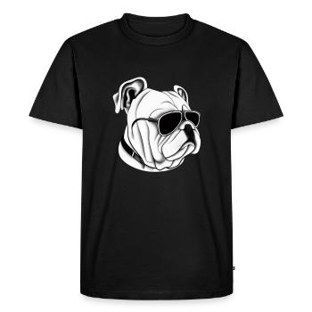 Chiens bouledogues avec lunettes de soleil motif cool - T-shirt Premium bio Homme - noir - Devant - Nico (187cm)