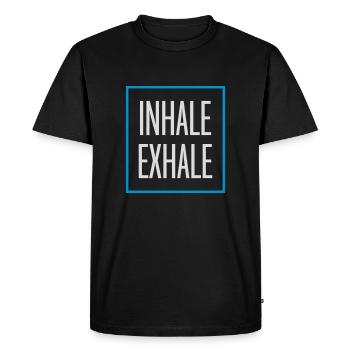 Inspirez expirez Yoga citation - T-shirt Premium bio Homme - noir - Devant - Nico (187cm)
