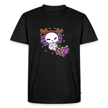 AXOLOTL NOËL DESIGN 2 - T-shirt Premium bio Homme - noir - Devant - Nico (187cm)