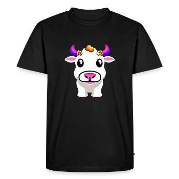 vache mignonne ferme animale drôle vaches animaux nouveau 1 - T-shirt Premium bio Homme - noir - Devant - Nico (187cm)