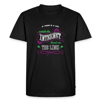 informatique humour drôle citation présent - T-shirt Premium bio Homme - noir - Devant - Nico (187cm)