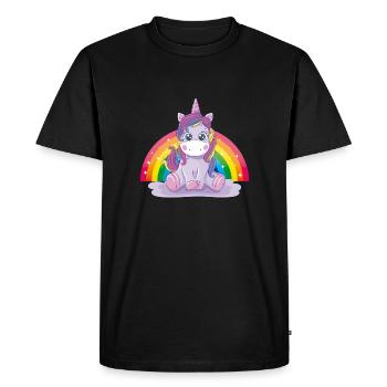 Baby Unicorn Rainbow Cute Cute - Men's Premium Organic T-Shirt - black - Front - Nico (187cm)