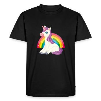 Baby unicorn cute rainbow cute - Men's Premium Organic T-Shirt - black - Front - Nico (187cm)