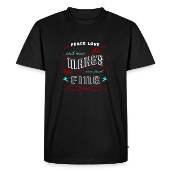 peace sign funny quote 1960s present idea wine - Men's Premium Organic T-Shirt - black - Front - Nico (187cm)