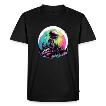 Ali l'alien - T-shirt Premium bio Homme - noir - Devant - Nico (187cm)
