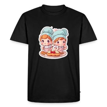 Bake Me Happy - Men's Premium Organic T-Shirt - black - Front - Nico (187cm)