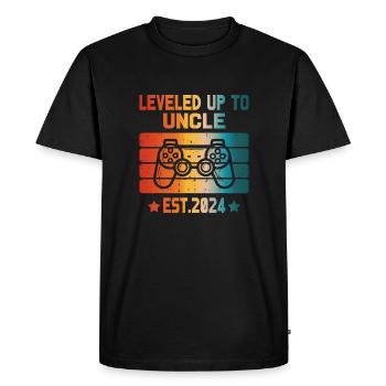 leveled up to uncle Est 2024 Level Unlocked 2024 - Men's Premium Organic T-Shirt - black - Front - Nico (187cm)