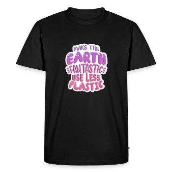 Reduce plastic - Men's Premium Organic T-Shirt - black - Front - Nico (187cm)