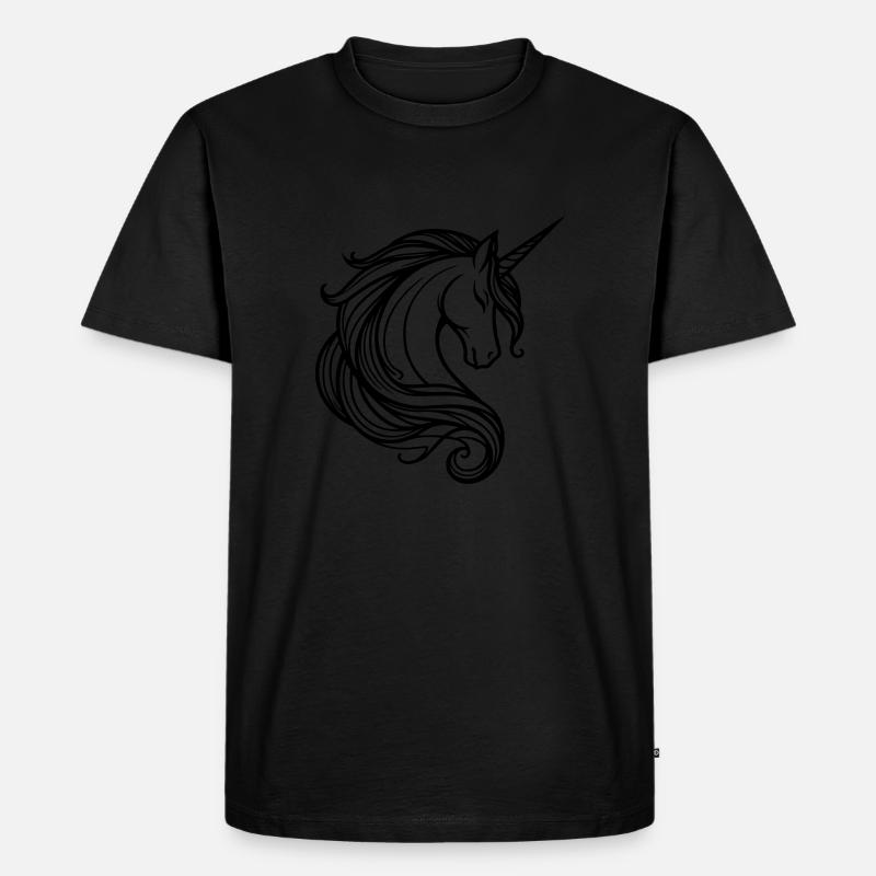 Einhorn - Männer Premium Bio T-Shirt - Schwarz