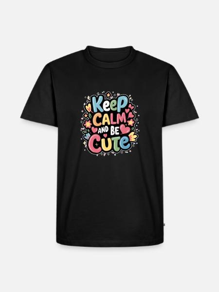 Keep calm and be cute - Men's Premium Organic T-Shirt - black