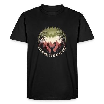respirez c'est la nature - T-shirt Premium bio Homme - noir - Devant - Nico (187cm)