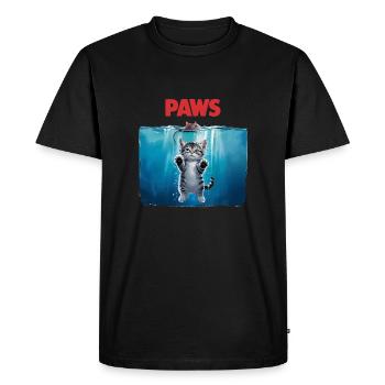 Parodie de chats PAWS - Conception amusante des mâchoires pour Kat - T-shirt Premium bio Homme - noir - Devant - Nico (187cm)