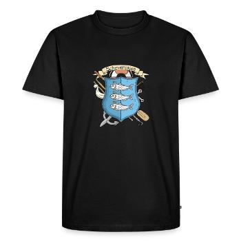 Coat of arms of Scheveningen - Men's Premium Organic T-Shirt - black - Front - Nico (187cm)