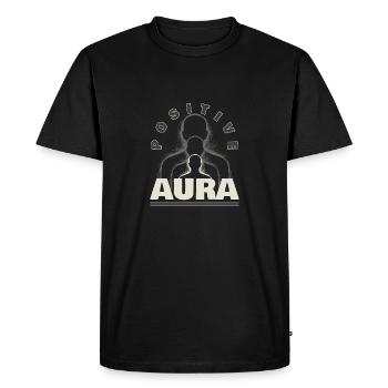 Positive Aura - T-shirt Premium bio Homme - noir - Devant - Nico (187cm)