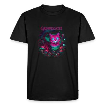 Cheshire Cat original enhanced - Men's Premium Organic T-Shirt - black - Front - Nico (187cm)