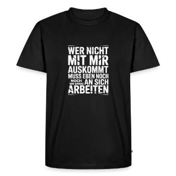 Chemise effrontée qui ne peut pas s’entendre avec moi - T-shirt Premium bio Homme - noir - Devant - Nico (187cm)