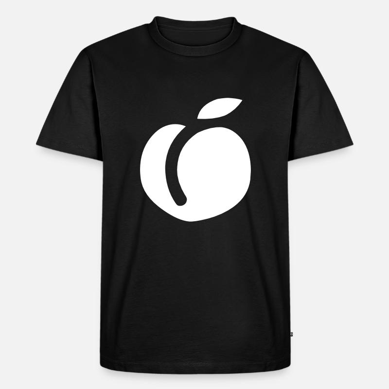 Pfirsich - Männer Premium Bio T-Shirt - Schwarz