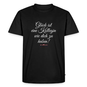 Glück ist eine Kollegin wie dich zu haben - Männer Premium Bio T-Shirt - Schwarz - Vorne - Nico (187cm)