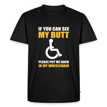 Fauteuil roulant - T-shirt Premium bio Homme - noir - Devant - Nico (187cm)