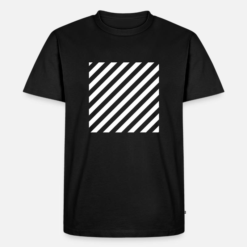 Quadrat gestreift - Männer Premium Bio T-Shirt - Schwarz