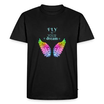 FLY to your dream. Gift idea boyfriend girlfriend # - Men's Premium Organic T-Shirt - black - Front - Nico (187cm)