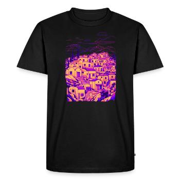 minimalist greek village - T-shirt Premium bio Homme - noir - Devant - Nico (187cm)