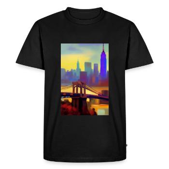 Horizon de la ville de New York - T-shirt Premium bio Homme - noir - Devant - Nico (187cm)
