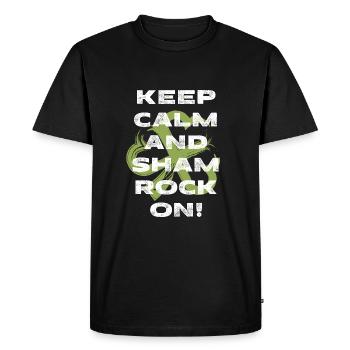Keep calm and shamrock on. - Men's Premium Organic T-Shirt - black - Front - Nico (187cm)