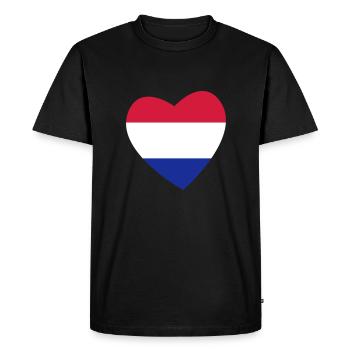 Coeur Pays-Bas - T-shirt Premium bio Homme - noir - Devant - Nico (187cm)
