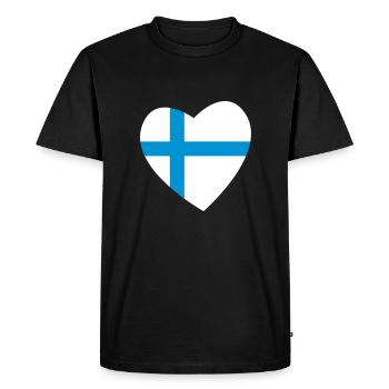 Coeur finlande - T-shirt Premium bio Homme - noir - Devant - Nico (187cm)