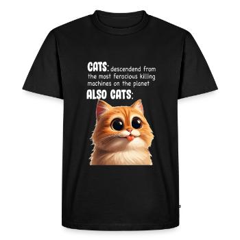 Chat mignon Meme - T-shirt Premium bio Homme - noir - Devant - Nico (187cm)