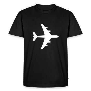 plane - Men's Premium Organic T-Shirt - black - Front - Nico (187cm)