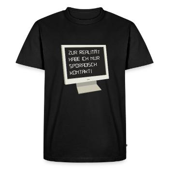Realität - Männer Premium Bio T-Shirt - Schwarz - Vorne - Nico (187cm)