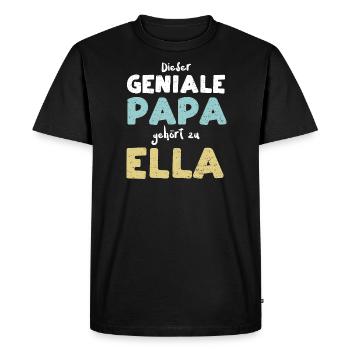 Dieser Geniale Papa Gehört Zu Ella - Männer Premium Bio T-Shirt - Schwarz - Vorne - Nico (187cm)