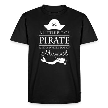 A Little Bit of Pirate A Whole Lot of Mermaid - Männer Premium Bio T-Shirt - Schwarz - Vorne - Nico (187cm)