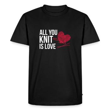 Tout ce que vous tricot est amour - tricot - T-shirt Premium bio Homme - noir - Devant - Nico (187cm)