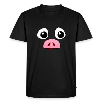 Piggy Face - Men's Premium Organic T-Shirt - black - Front - Nico (187cm)